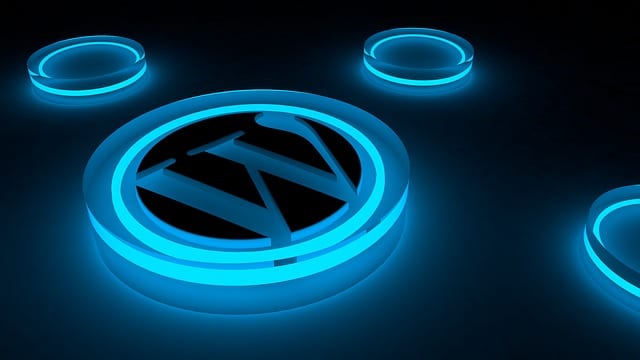 Wordpress Logo Glowing Blue Light